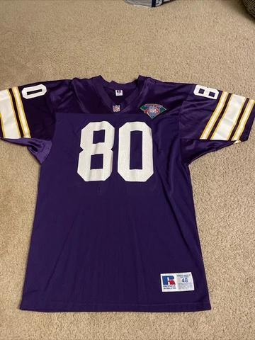 Vintage Russell Minnesota Vikings Cris Carter Jersey 48 75th Season Patch Cover