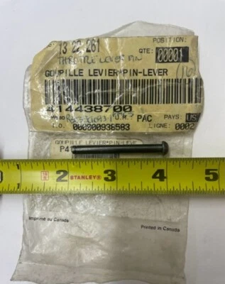 NOS OEM SKI-DOO 414438700 PIN-LEVER, THROTTLE LEVER PIN 2B-16 - Image 1 of 2