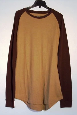 NWT MENS 1XL EVOLUTION XL BROWN KHAKI LONG SLEEVE PULLOVER THERMAL SHIRT #1553 - Image 1 of 4