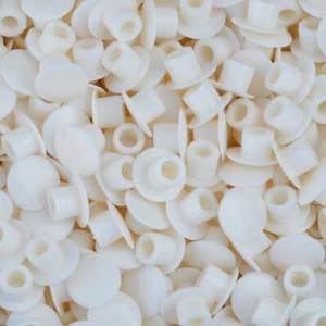 Pack of 100 CREAM Colour Plastic 5mm Kitchen Unit Hole Covers Plugs Cover caps + - Picture 1 of 2