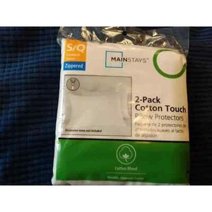 Mainstays Cotton Touch Zippered Pillow Protector, Standard/Queen, 2 Pack - Picture 1 of 9