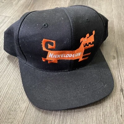 Nickelodeon Studios Cartoon Black Promo Rare Vintage Hat 90's SnapBack - Image 1 of 4
