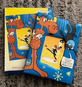 Vintage 1980s Bullwinkle & Rocky Photo Frame NIB Mr. Peabody Cartoon Comic - Picture 1 of 7