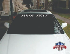 Windshield Banner Decal Sticker Your Custom  Text 36" or 41" Universal Fit  F4 - Bild 1 von 2