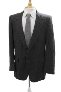 Givenchy Mens Dark Gray Striped 100% Wool Suit Jacket Size 36 - Picture 1 of 8