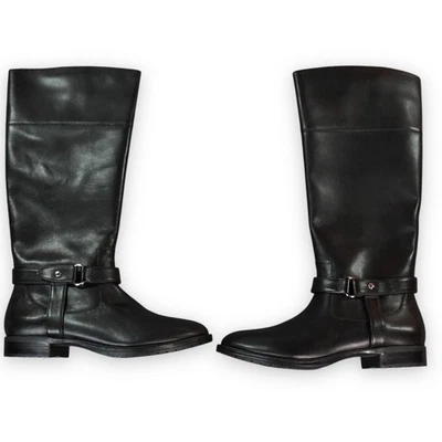 Lauren Ralph Lauren Saniya Riding Boots Women's 6.5 B Black Leather Tall New - Image 1 of 4