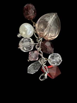 Pink Red White Faux Crystal Plastic Resin Phone Charm Dangle Z10 - Image 1 of 3