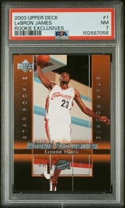 LeBron James 2003 Upper Deck #1 Rookie Exclusives RC Rookie Card - PSA 7 NM - Foto 1 di 4