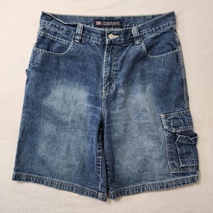 Vintage Y2k Faded Glory Baggy Jorts Mens 34 Blue Fade Carpenter Skater Grunge - Picture 1 of 10