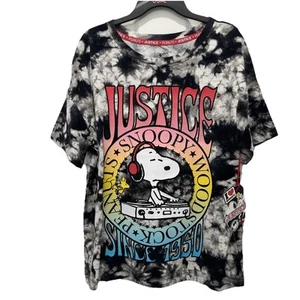 Justice Girl's DJ Snoopy Tie Dye Oversized short sleeve shirt L, XL New - Picture 1 of 5