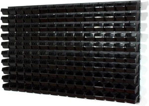 WALL MOUNTED TOOL PEG BOARD BLACK 1190mm x 775mm 150 ELEMENTS GARAGE STORAGE - Picture 1 of 6