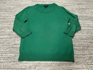 Suéter J Crew 100 % lana merino cuello redondo para mujer pequeño verde preppy - Imagen 1 de 8