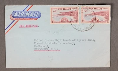 MayfairStamps Nueva Zelanda Canterberry Centenario a Madison WI Pan American Air Foto 1 de 2