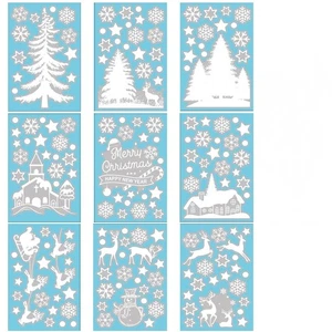 Christmas Santa Claus Sled Wall Stickers Merry Christmas Glass Window Stickers - Picture 1 of 16