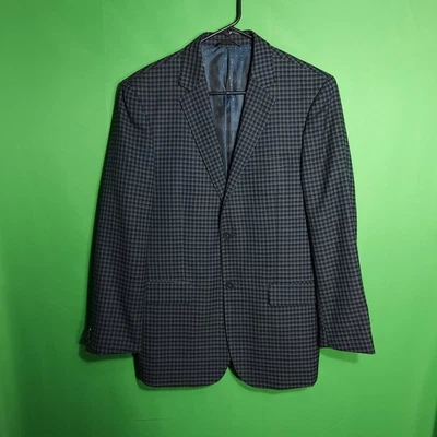 Blazer Traje Chaqueta Abrigo Deportivo Antonio Cardinni Para Hombres 38R Azul Lana Seda Cuadros Foto 1 de 4