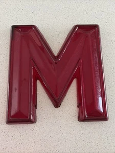 VINTAGE RED TRANSLUCENT MOVIE MARQUEE LETTER m / 10" x 9 1/2" - Picture 1 of 5