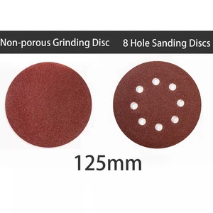 125 mm Sanding Discs / Hook & Loop 8 hole pads 40-60-80100-120-2000 Grit - Picture 1 of 5