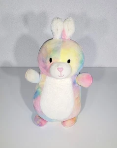 RARE HTF Squishmallows HugMees Easter Bunny Plush Toy Tie Dye Rainbow Pastel 9" - Picture 1 of 8