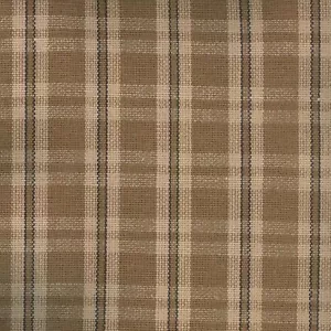 Tela de costura tejida a rayas caseras MARRÓN PEDERNAL para cortinas tapicería POR Y - Imagen 1 de 4