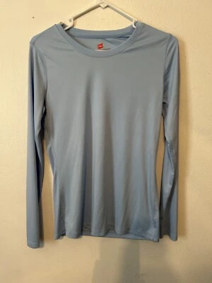 Женский размер маленький маленький синий Hanes Sport Топ Activewear длинным рукавом - Изображение 1 из 4