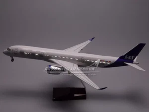 47CM SAS AIRBUS A350 Airplane Led Sound-controlled Light Resin Aircraft Model - Picture 1 of 19