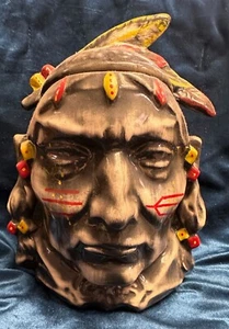 Vintage McCoy Keramik Indianer Indianerkopf Keksdose selten bemalt - Bild 1 von 4