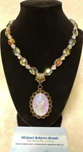 Native American Handmade - Aimee's Amazing Amulets - 18" Cameo Brooch Necklace - Picture 1 of 12