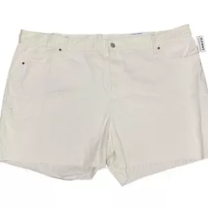 New Old Navy Shorts Womens Plus Size 24 White Denim Jean Slouchy Straight 5" - Picture 1 of 7