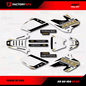 White Gold Shift Racing Graphics kit fits 01-03 Honda XR80 Xr100 XR 80 100 Decal - Picture 1 of 2