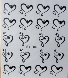 Nail Art Aufkleber Sticker - Herzen - Versand aus USA BY-003 - Bild 1 von 2