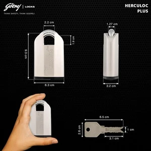 Godrej Herculoc Plus SS 3KS Padlock (4 Keys) NEW - Picture 1 of 6