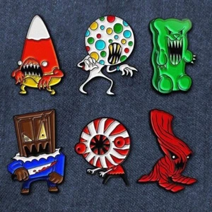 Candemons 2017 Alex Pardee Website Exclusive Enamel 6 Pin Set & Sticker - Picture 1 of 3