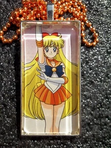 Sailor Moon Venus V Scout Trading Card Custom Cosplay Pendant glass necklace 3 - Picture 1 of 1