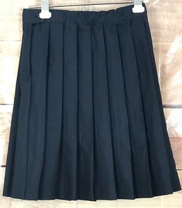 French Toast Girl 10 School Uniform Pleated Midi Skirt Navy Adjust Elastic Zip - Picture 1 of 11