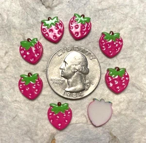 20 pcs x 1/2" Tiny Resin Strawberry Flatback Cabochon for Card SB159 - Picture 1 of 1