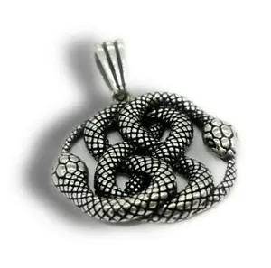 925 Sterling Silver Wreath of Snakes Pendant - Picture 1 of 5