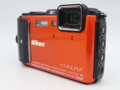 Nikon Coolpix AW130 Shock & Waterproof GPS Digital Camera Orange Exc+++ tested - Image 1 of 4