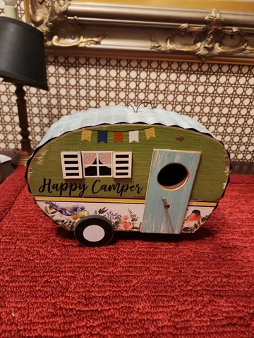 Birdhouse Camper "Happy Camper" ~8x6x3 Inches nov21 Cover