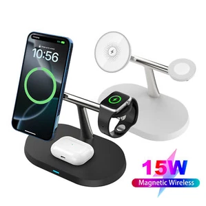 3in1 Magnetic Wireless Charger Dock Stand For Apple Watch Ultra 10 iPhone 16 15 - Picture 1 of 15