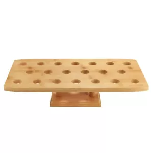 BambooMN - 16.3 Inch Natural Bamboo Wide Oblong Food Cone Display Tamaki Stand - Picture 1 of 4
