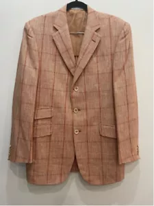 Pal Zileri Cashmere Linen Plaid Blazer 3 Button Size 40R 50 EU Coastal Old Money - Foto 1 di 12