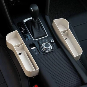 Car Seat Organisers - PAIR - Driver & Passenger Sides - Carbon Fibre - Beige - Picture 1 of 1