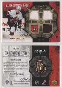 2007-08 Upper Deck Black Diamond Jerseys Triple Gold /25 Dany Heatley #BDJ-DH