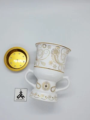 Quemador de incienso de carbón - Quemador Bakhoor, quemador de resina de incienso Oud - blanco Foto 1 de 2