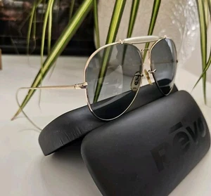 Vintage Bushnell Japan 601 Shooting Aviator Gold Sunglasses Dark Gray Lenses - Picture 1 of 8