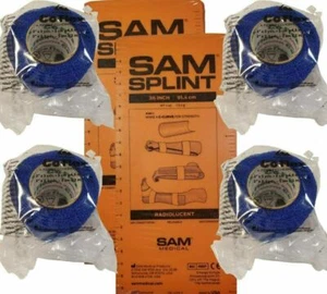 SAM® SPLINT - ORIGINAL 36" FLAT ORANGE/BLUE W/ COFLEX WRAPS KIT - Picture 1 of 1