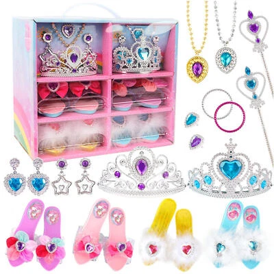 Princess Dress Up Shoes and Jewelry for Little Girls Toddler Pretend Play - image 1 of 4