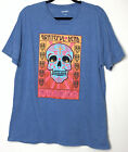 Grateful Dead T-Shirt Old Navy LARGE sugar skull graphic day of the dead BLUE