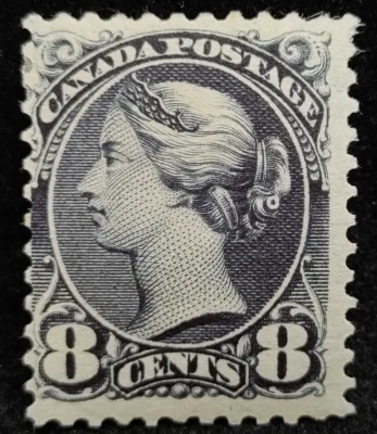 MATT'S STAMPS SCOTT CANADA #44 QUEEN VICTORIA 8-CENT ISSUE OF 1893, MH CV$260 - Image 1 of 3