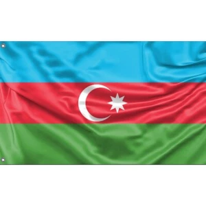 Flag of Azerbaijan, Unique Design, 3x5 Ft / 90x150 cm, Made in EU - Picture 1 of 5